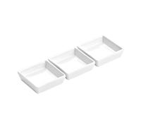 Orsina Elegant Set Of Three Entree Square Serving Dishes, Porcelain Serving Dishes, Versatile Serving Dishes in White Orsina White