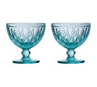 Orsina Elegant Set Of Two Blue Glass Sundae Dishes, Durable Sundae Glasses For Desserts, Versatile Ice Cream Bowls Orsina Blue