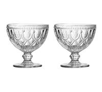 Orsina Elegant Set Of Two Clear Glass Sundae Dishes, Durable Sundae Glasses For Desserts, Versatile Ice Cream Bowls