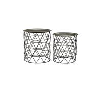Orsina Elegant Set Of Two Templar Zinc & Black Side Table, Geometric Design Small Side Table For Livingroom Orsina Black