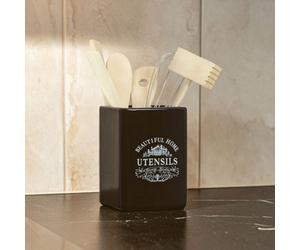 Orsina Elegant Vintage Black Edition Utensil Jar, Premium Utensil Holder, Ceramic Build Kitchen Utensil Holder