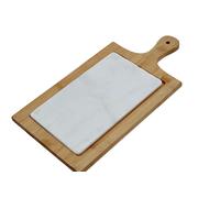 Orsina Elegant White Marble & Bamboo Cheese Board, Versatile Chopping Board, Stylish Chopping Board For Kitchen Orsina White