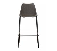 Orsina Elevated & Comfortable Bar Stool With Black Legs, Sleek Kitchen Stool, Stable Contemporary Bar Stool in Grey Orsina Grey