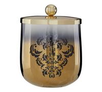 Elissa Cotton Jar Decorative Leaf Motifs, Gold, 600ml