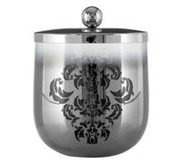Elissa Cotton Jar Decorative Leaf Motif, Silver, 600ml