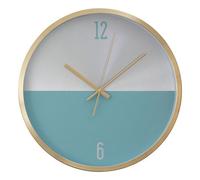 Orsina Elko Silver Gold And Blue Finish Wall Clock