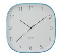 Premier Housewares Elko Square Wall Clock - Blue Finish Case with White Face, Blue