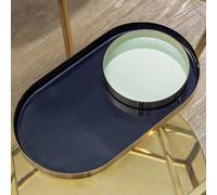 Orsina Elva Set Of Two Navy And Gold Trays