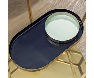 Orsina Elva Set Of Two Navy And Gold Trays
