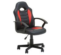 Interiors By Premier Flynn Black and Red PU Home Office Chair, Red