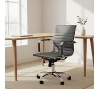 Orsina Ergonomic Black Low Back Home Office Chair, Comfortable Work From Home Chair, Movable Ergonomic Work Chair