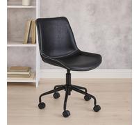 Orsina Ergonomic Grey Home Office Chair, Comfortable Design Work From Home Chair, Movable Chair For Bedroom in Black Orsina Black