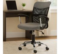 Premier Housewares Grey Home Office Chair With Ergonomic Armrest/Wheel Rolling Base/Adjustable Height With Lock Mechanism Computer Chairs For Desk W56 X D57 X H101cm.