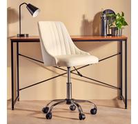 Orsina Ergonomic Off-White Leather Effect Home Office Chair, Comfortable Work From Home Chair, Movable Work Chair in White Orsina White
