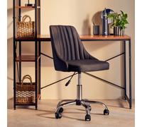 Orsina Ergonomic Off-White Leather Effect Home Office Chair, Comfortable Work From Home Chair, Movable Work Chair in Black Orsina Black