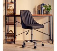 Brent Ribbed And Chrome Home Office Chair Premier Housewares Black One Size
