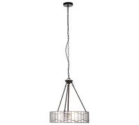 Orsina Etched Glass Deco Pendant Light, Warm Bronze Frame With Geometric Glass Shade, Ambient Ceiling Light