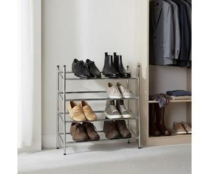 Orsina Extendable Chrome Frame 4 Tier Shoe Rack