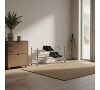 Orsina Extendable Shoe Rack 2 Tier Shoe Stand, Angled Shelves Shoe Racks, Spacious Under Stairs Shoe Storage in Silver Orsina Silver