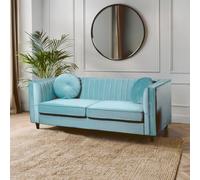 Orsina Farah Three Seater Midnight Green Velvet Sofa