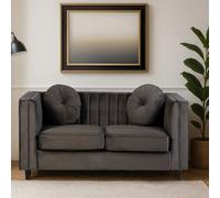Orsina Farah Two Seat Grey Velvet Sofa