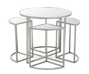 Orsina Farran 5Pc Silver Finish Iron Tables