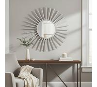 Premier Housewares Farran Silver Finish Sun Wall Mirror