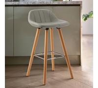 Faux Leather Bar Stool, Comfortable Seating Bar Stool with Back, Easy to Clean Kitchen Bar Stool Premier Housewares Grey One Size