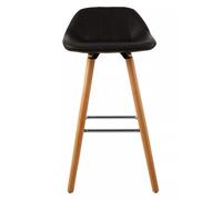 Orsina Faux Leather Bar Stool, Comfortable Seating Bar Stool with Back, Easy to Clean Kitchen Bar Stool in Black Orsina Black