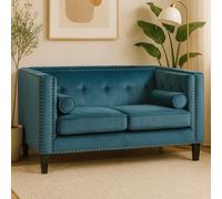 Felisa Two Seat Blue Velvet Sofa Premier Housewares Blue One Size