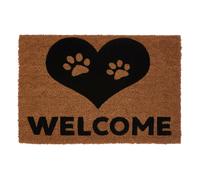 Orsina Filta Paw Heart Doormat in Natural | Size: 100 cm diameter Orsina Natural 100 cm diameter