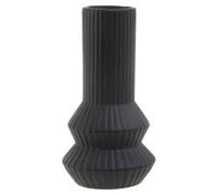 Orsina Finely Crafted Black Vase, Geometric Design Flower Ceramic Vase, Compact And Lightweight Vase For Flowers