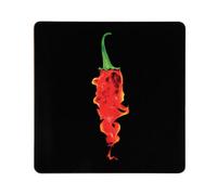 Premier Housewares Flaming Chilli Cork Placemats - 28 x 28 cm, Set of 4, Black