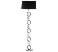 Orsina Floor Lamp with Multi Ring Base, High Gloss Nickel Chain Design, Black Fabric Shade Standing Lamp Orsina Black