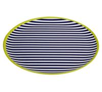 Floral Design Stripe Dinner Plate, Curved Contemporary Breakfast Plate, Functional Breakfast Dinner Plate
