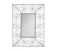 Orsina Floret Metal Frame Wall Mirror in Silver Orsina Silver