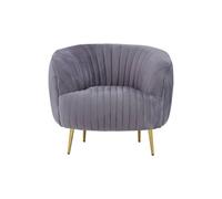 Orsina Florina Grey Velvet Chair With Gold Legs