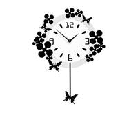 Orsina Flower And Butterflies Design Wall Clock