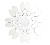Orsina Flower Shaped Wall Mirror, Petal Design Mirror, Large Decorative Glass Wall Art For Living Room or Hallway in Silver Orsina Silver