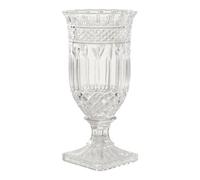 Orsina Footed Vase With Square Base, White Polyresin Design With Textured Finish, Ideal For Displaying