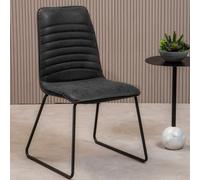 Orsina Foundry Black Leather Effect Chair, Easy To Clean Outdoor Chair, Body Supportive High Back Accent Chair