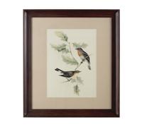 Orsina Framed Birds 1 Wall Art Home Wall Décor in Brown Orsina Brown
