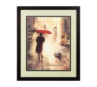 Orsina Framed Man Under Umbrella Wall Art in Black Orsina Black