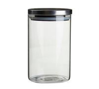 Orsina Freska 950Ml Storage Jar, Clear Glass With Airtight Silicone Seal And Metallic Lid