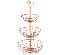 Premier Housewares 507546 Kuper 3-Tier Fruit Basket - Rose Gold , 33 cm