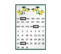 Orsina Fruits Magnetic Calendar, Lemon Tree Design With Month And Date Tiles, Reusable And Easy-To-Update Metal