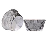 Orsina Fuchsia 40Pcs Large Cupcake Cases, Muffin Liners, Decorative Wrappers, Dessert Holders, Party Cup Moulds in Silver Orsina Silver