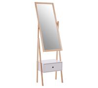 Orsina Full Length Mirror Stand, Modern Ladder Design Large Bathroom Mirror, Stable Design Large Tall Mirror Stand in Natural Orsina Natural