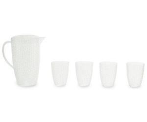 Orsina Functional 2.2L Plastic Pitcher With 4 Cups, Smart Design Pitcher Jug, Honeycomb Finish Plastic Pitcher