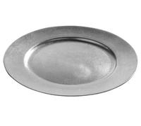 Premier Housewares Silver Decorative Charger Plate Reflective Silver Color with Distressed Finish, Contemporary Design Ideal for Everyday Use 33 x 33 x 2